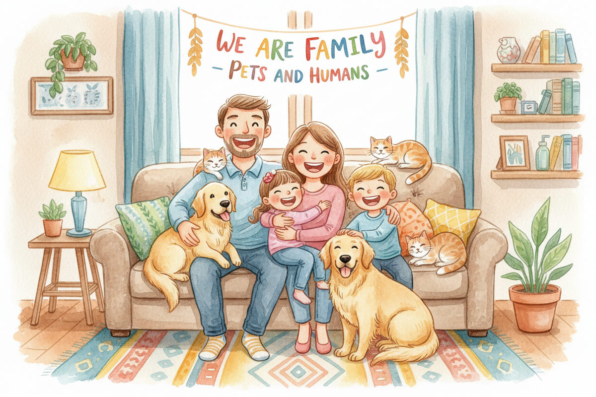 We Are Family Watercolor Family Portraits