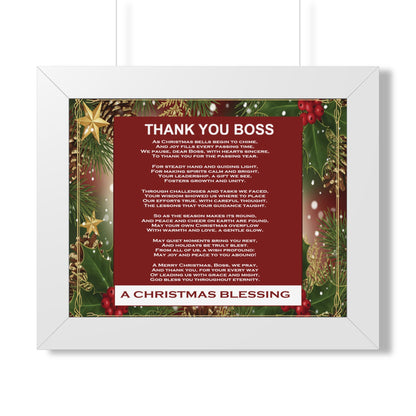 Thank You Boss: Framed Christmas Blessing Poster for Boss