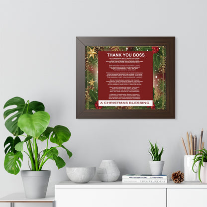 Thank You Boss: Framed Christmas Blessing Poster for Boss
