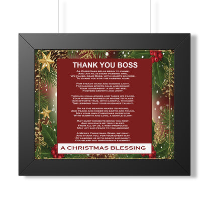 Thank You Boss: Framed Christmas Blessing Poster for Boss
