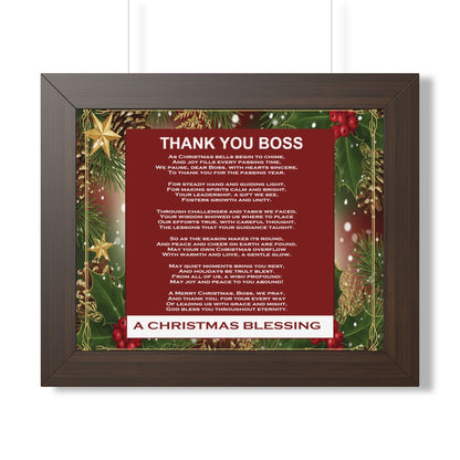 Thank You Boss: Framed Christmas Blessing Poster for Boss
