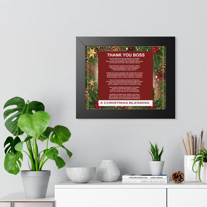 Thank You Boss: Framed Christmas Blessing Poster for Boss