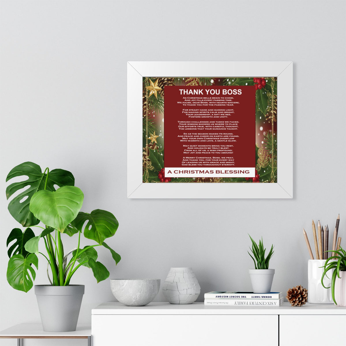 Thank You Boss: Framed Christmas Blessing Poster for Boss