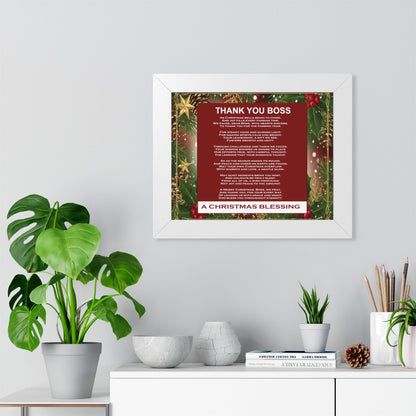 Thank You Boss: Framed Christmas Blessing Poster for Boss